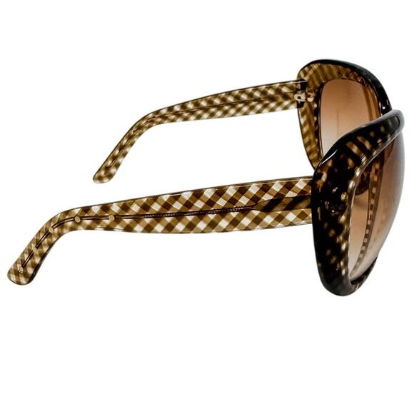 Bottega Veneta intrecciato check checkered oversized wrap sunglasses + case - Picture 5 of 9